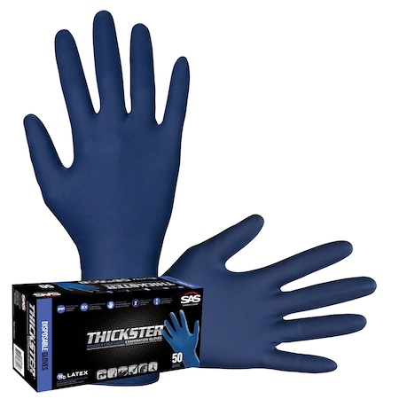 Sas Survival Air Sys Thickster, Disposable Gloves, Latex, Powder-Free, XL, 50 PK 6604-20